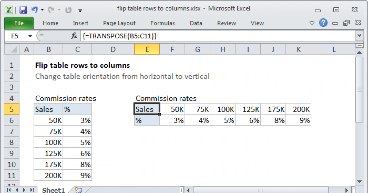 How Do I Move Rows Into Columns In Excel